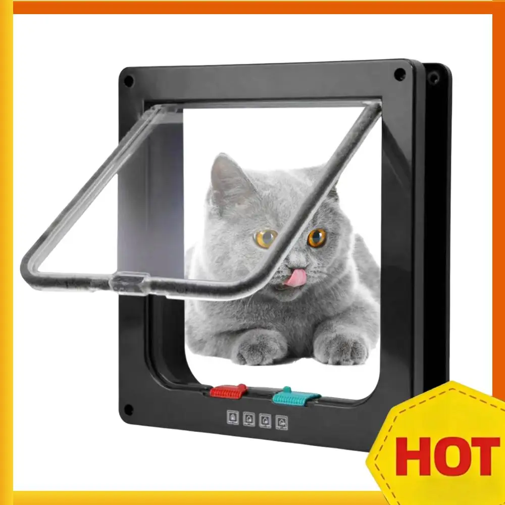 

Безпека для щенка, котенка, входная и выходная дверь для домашних животных с 4-сторонним замком, откидная дверь для собак, кошек, пластик из АБС-пластика, маленькие ворота для домашних животных, защитные ворота для щенков для кошек