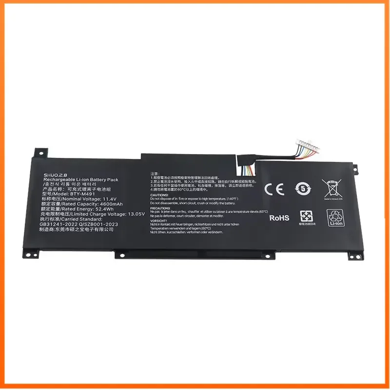 BTY-M491 11.4V 4600mAh 52.4Wh Laptop Battery For msi MS-14D2 Summit B14 A11M B11SB-085 Modern 15 A10M A10RAS A10RB