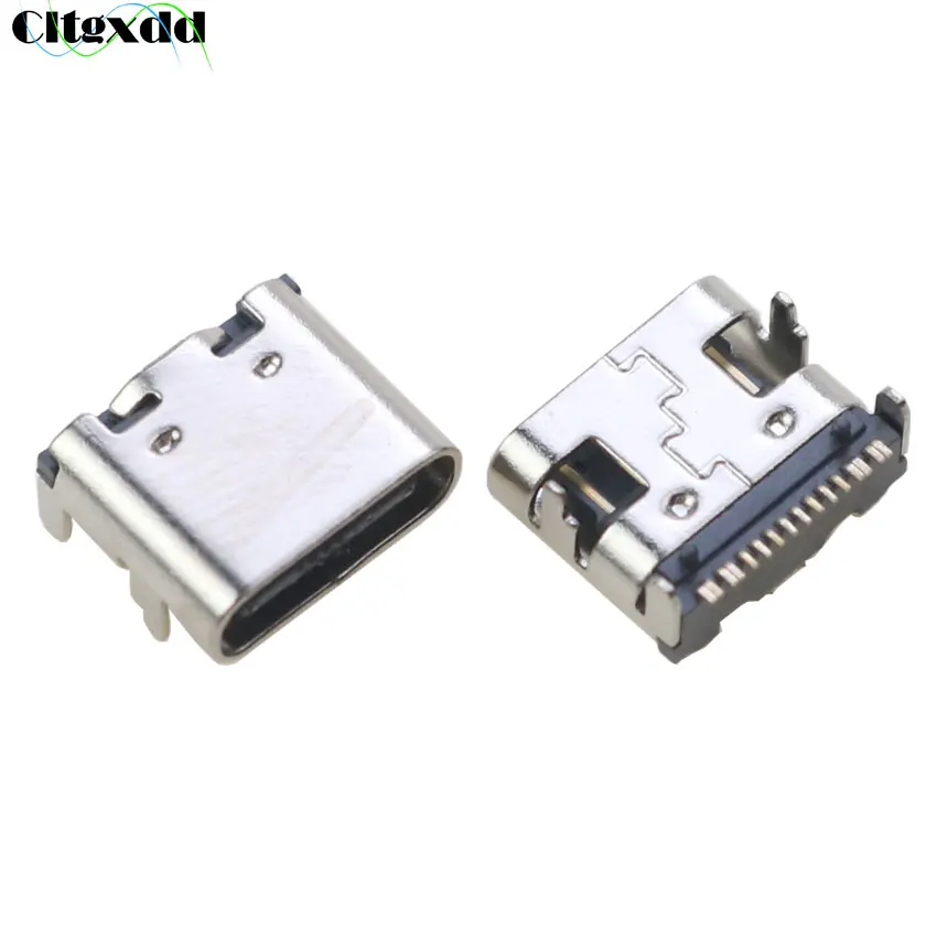 10pcs Micro USB 3.1 SMD 16P Type-C Female Socket Connector DIP4 HD Transmission Interface For Smartphones End Plug Charging plug