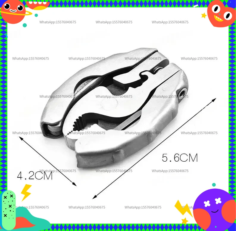 Multifunctional folding carp pliers camping combination tool mini 9 in 1 keychain portable screw pliers