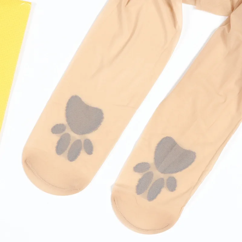 Any Cut Anti-Slip Open Crotch Cat Paw Stockings Summer Ultra-Thin Invisible Durable Tummy Control Bare Leg Artifact Crotchless S