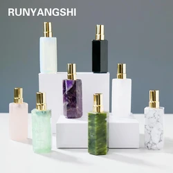 1pc Natural Crystals Gem Amethyst Perfume Bottle With Rose Quartz Women Perfume Bottle High Quality Reiki Healing Stones