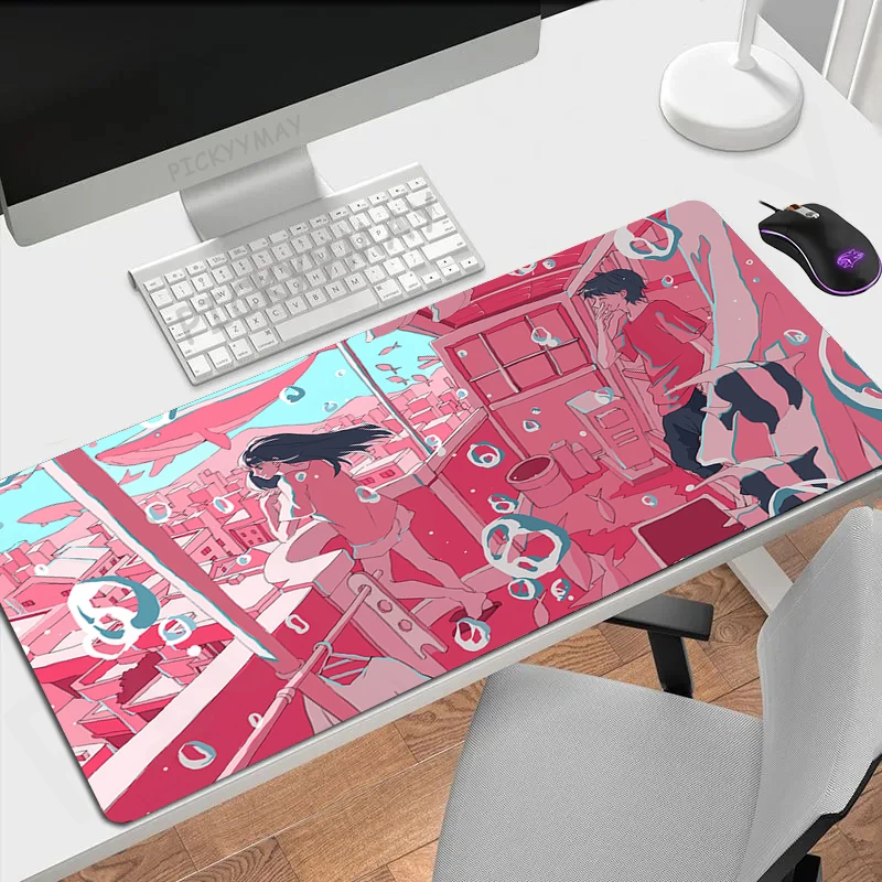 Pixel Design Large Mouse Mat Gaming Mousepad Big Gamer Mousepads Locking Edge Rubber Keyboard Mats Desk Pad HD Mouse Pads