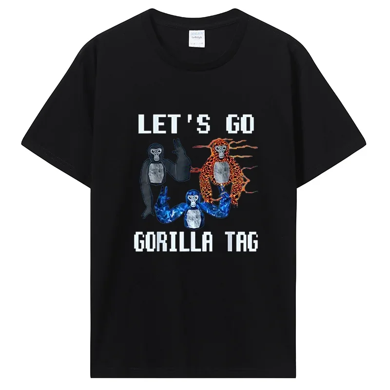 Let's Go Gorilla Tag T-Shirt VR Gamer Tee Adult Teens Clothing Short Sleeve Humor Funny Cute Animal Print Graphic Tshirt