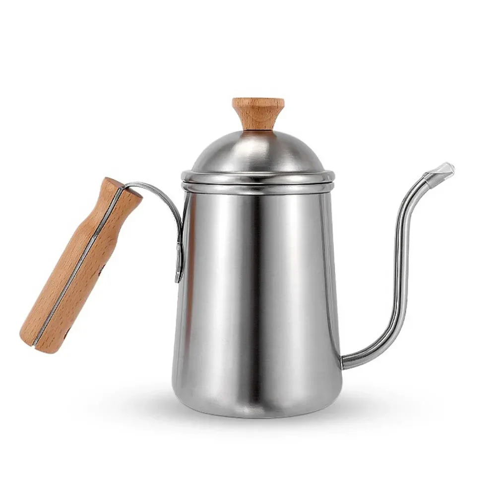 

Pour Over Coffee Kettle Gooseneck Stainless Steel Tea Kettle, Hand Maker Brewed Pot Bean Grinder Folding Filter Cup