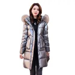 2024 Duck Explosion Down Jacket Female Temperament Loose Hooded Fashion Wash-free Warm Fur Collar Winter Coat Female Tide