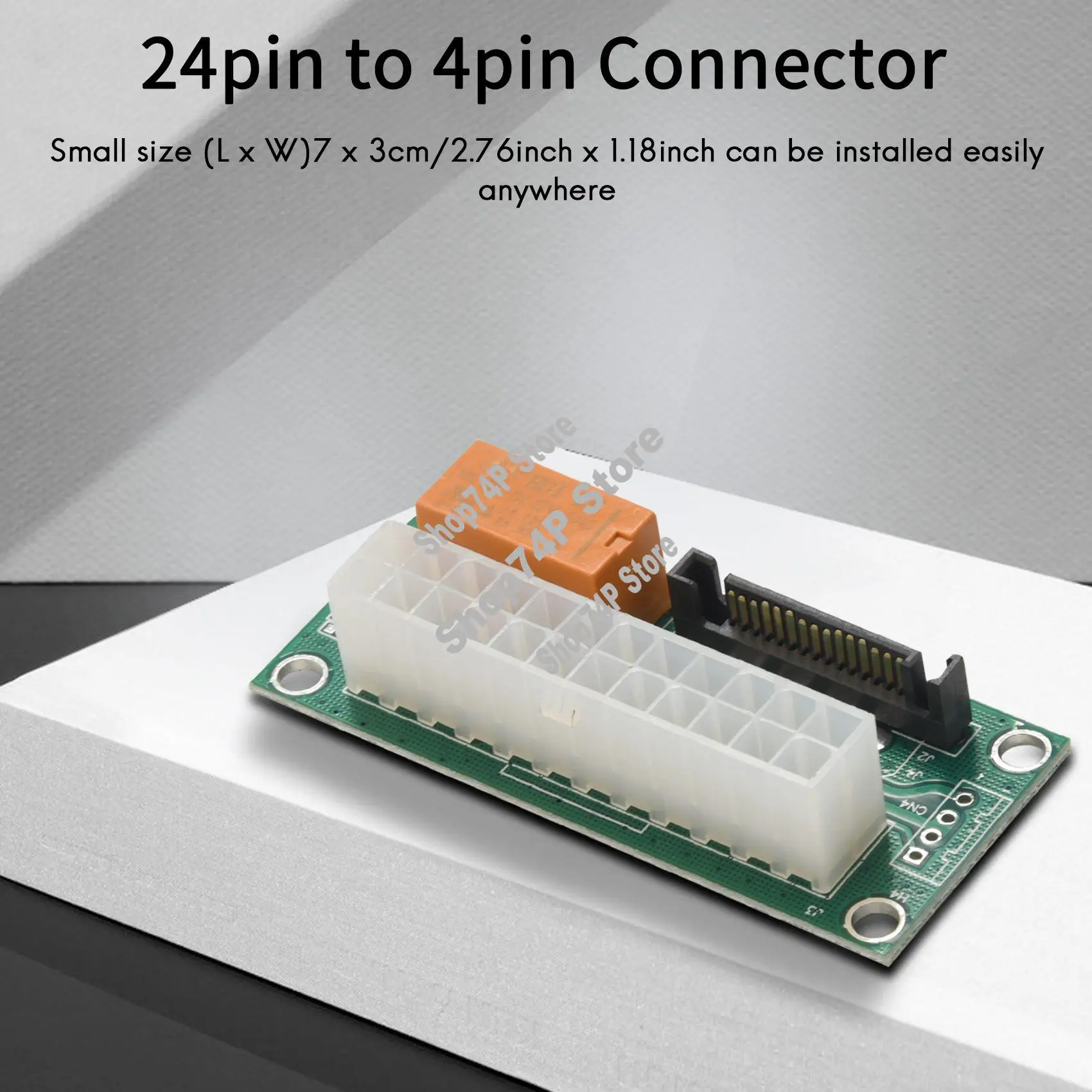 Placa de alimentación Dual PSU adaptador de fuente de alimentación múltiple Add2psu con conector Sata ATX de 24 pines a 4 pines para Bitcoin Miner-A74P