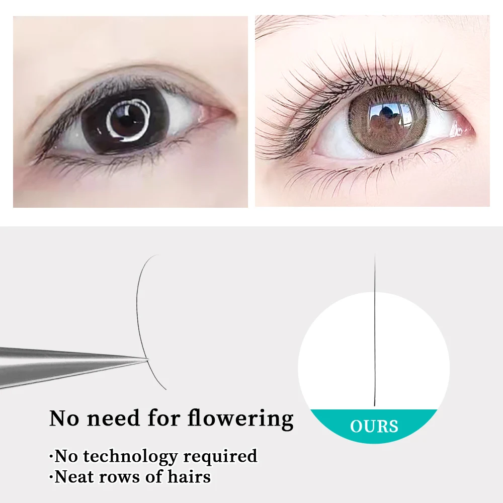 Elegant classic eyelash extension: C/CC/D/DD curve, 0.03/0.05/0.07mm thickness, 6-15mm length, natural style