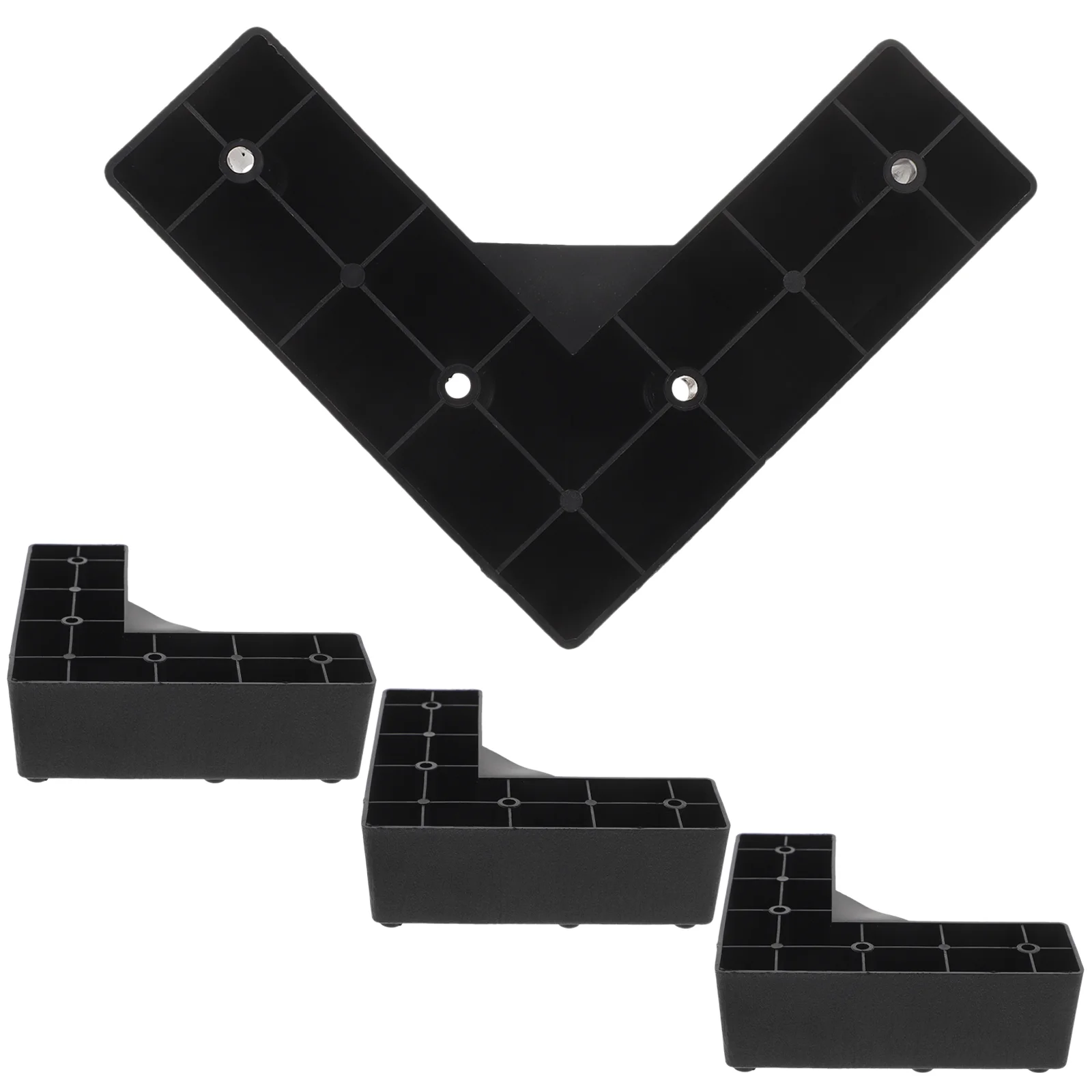 4 Pcs Plastic Sofa Bed Legs 7 5cm Black Furniture Risers Non Anti Scratch Support Feet for Couch Cabinet Washer Fridge