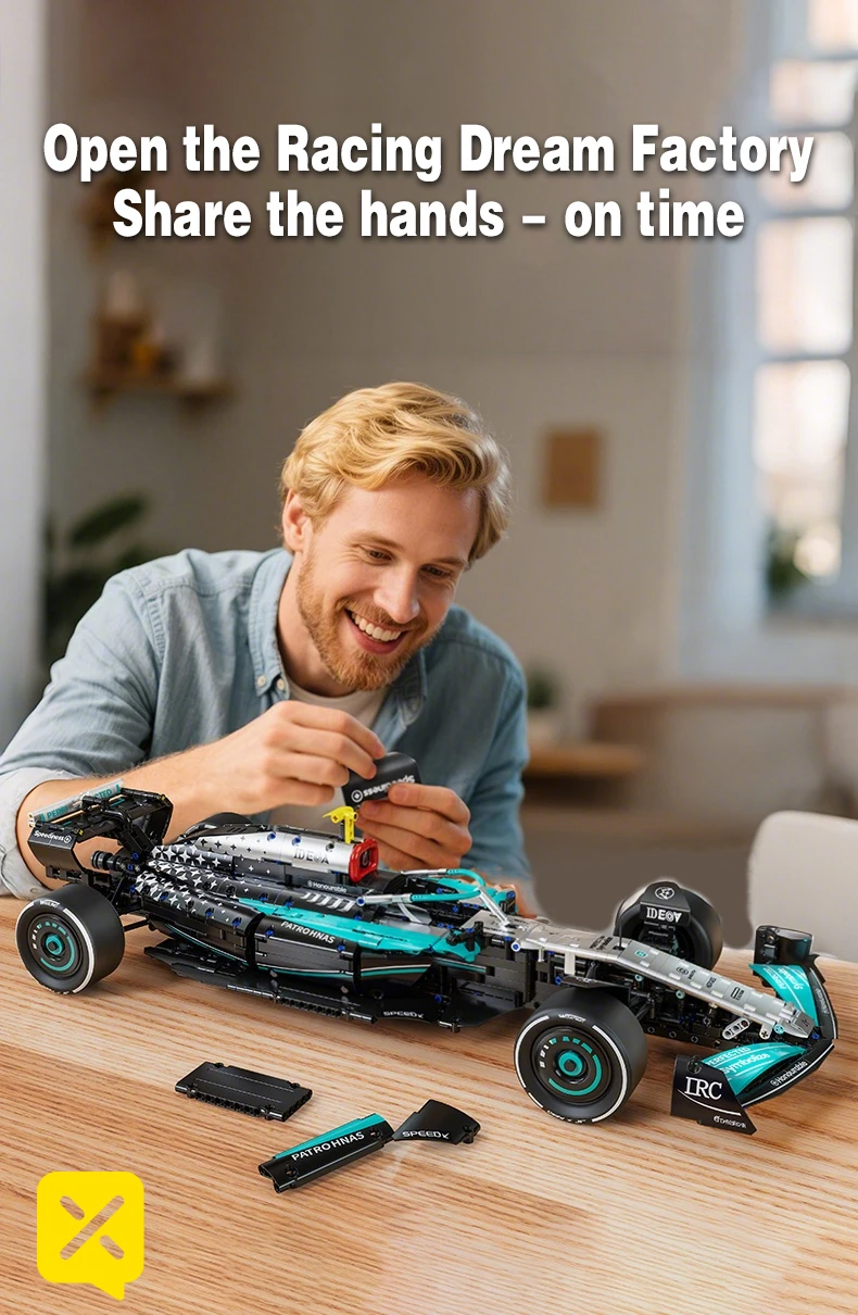 KAVOWORLD 1:8 Large Scale DIY Racing Car Building Bricks Model Static Assembly Car Model for Boys Teens Birthday Christmas Gifts