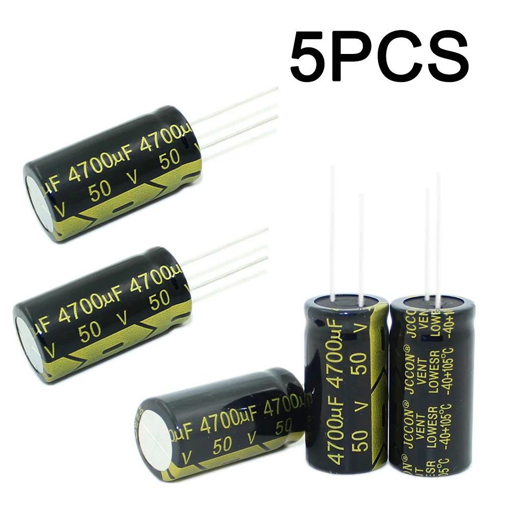 5PCS Capactior Aluminum Electrolytic Capacitor 4700uF 50V 18X35MM Foot pitch 7.5mm Electrolytic Direct Insertion Capacitor