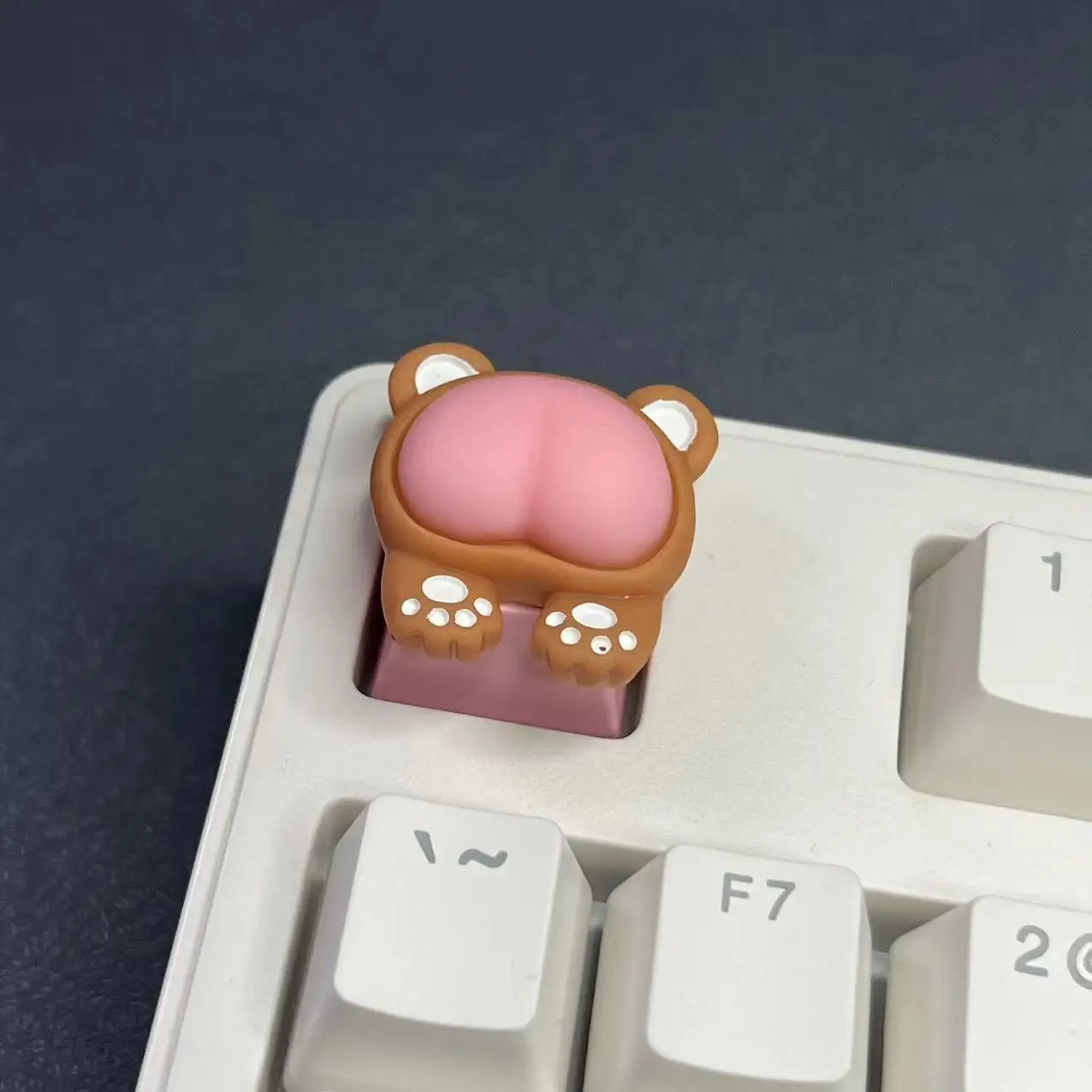 Cute Cartoon Animal Big Butt Cat Keycap DIY Handmade Personalized Bear Rabbit Game Mechanical Keyboard PBT Keycap