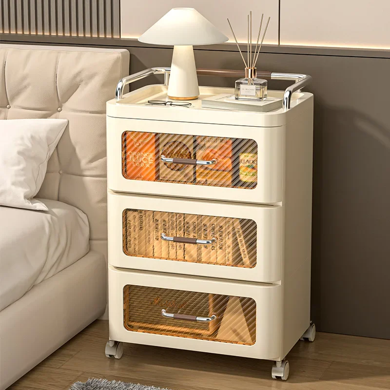 Multi Purpose Moving Beauty Cart Storage Trolley Cosmetic Organizer Nightstand Bedside Cabinet Organizer Shelf Drawer Tool Cart