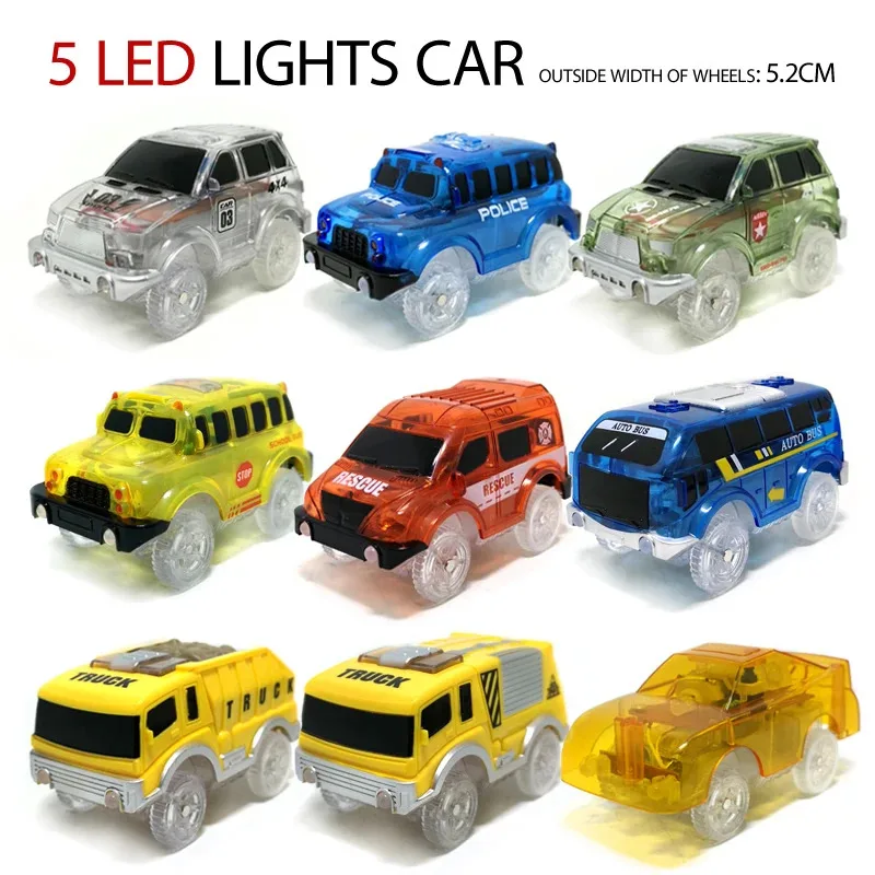 

TEMIKIDS l Size , 5led Lights Electronic Racing Tracks, Toy Track Parts,Children's Puzzle Car Toys Birthday Gi