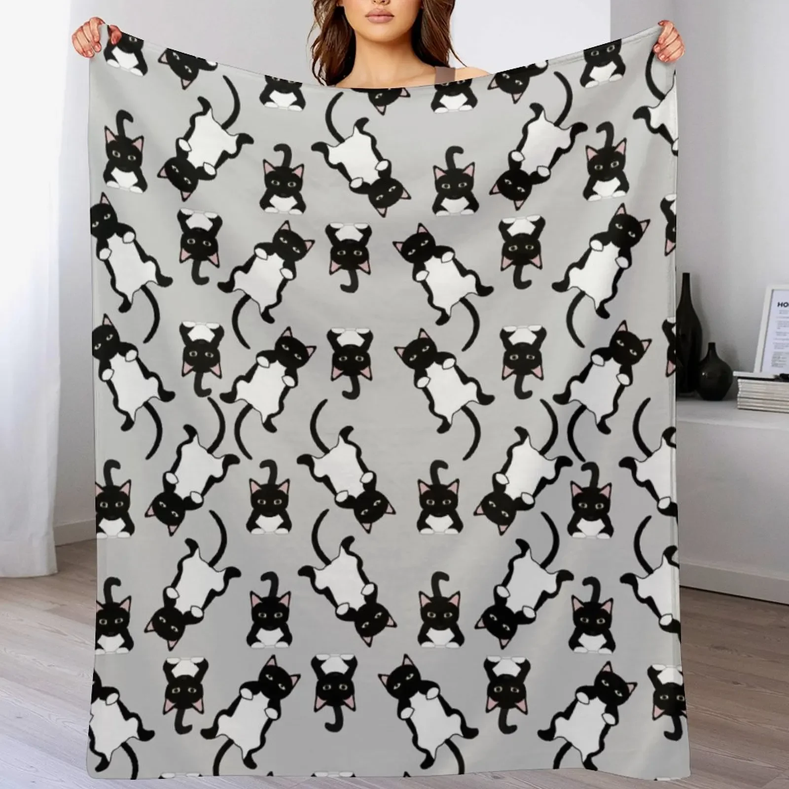 

Lazy cat pattern, cats Throw Blanket Luxury Thicken Plaid on the sofa For Sofa Thin Blankets