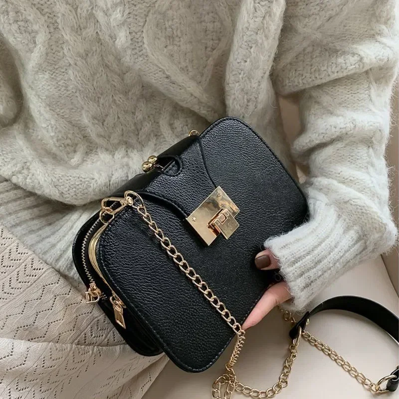 

Women's Diagonal Shoulder Bag, Fashion Small Square Crossbody Purse with Chain, Phone Holder Messenger Bag