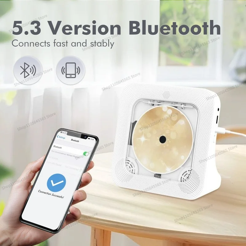 For Portable Retro CD Player, Stereo All-in-one Machine, Countertop, Music Disc, Album CD, Bluetooth CD Player