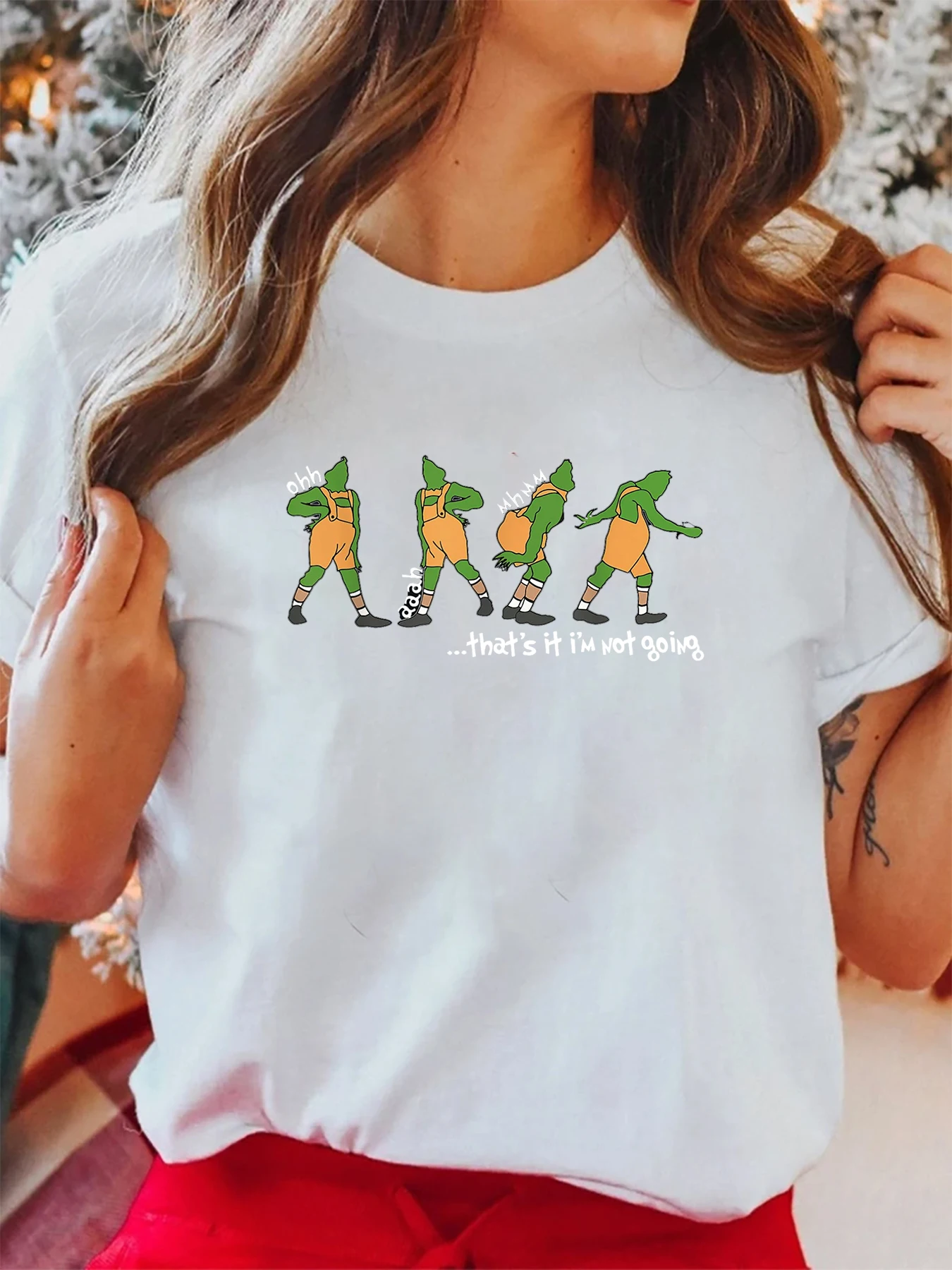 Going Grinchmas Funny Grinch Print T Shirt Women Short Sleeve O Neck Loose Tshirt Summer Women Tee Shirt Graphic female tops