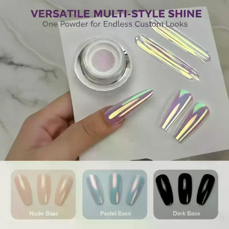 1Pcs Human Fish Powder Macaron Magic Mirror Powder Air Cushion Japanese Neon Powder Aurora Glitter