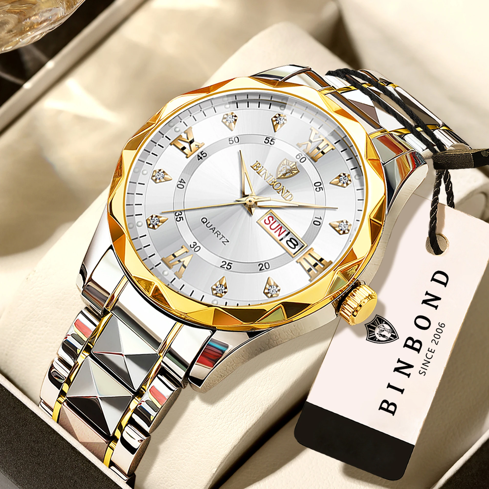 Men's Original Waterproof Quartz Watch with Week Display