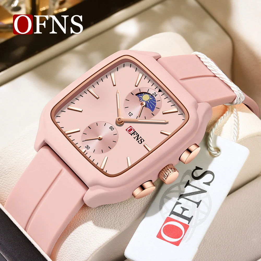 OFNS 7504 Luxury Women's Quartz Watch Chronograph Multi functional Waterproof Moonphase Fashion Student Quartz Watch 2025