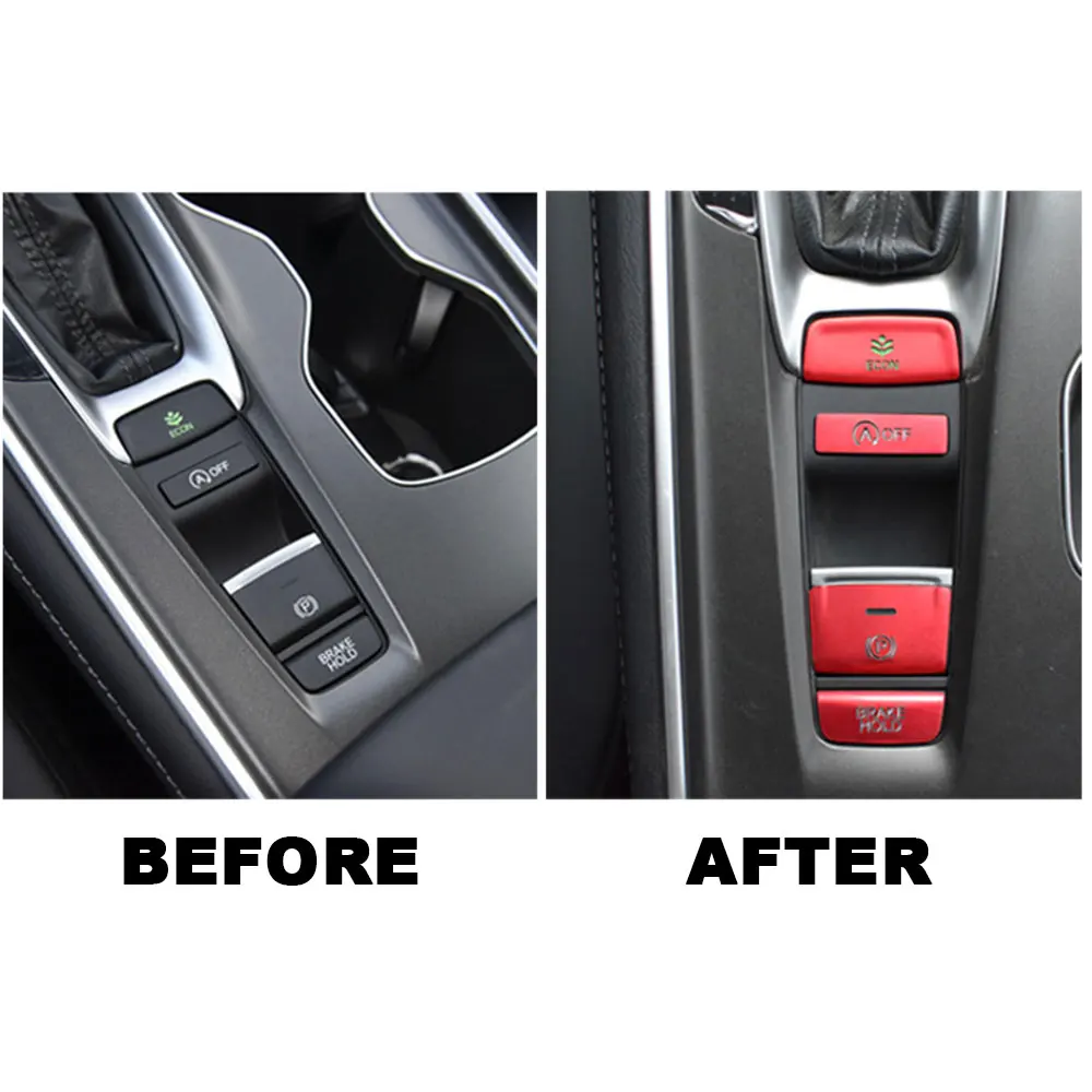 Car Interior Electronic Handbrake Parking Switch Brake Button Cover Stickers Decals For Honda Accord 10th 2018 2019 Accessories