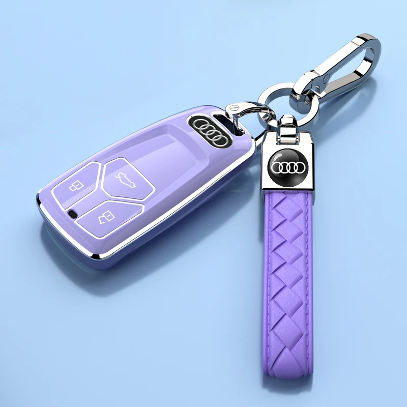 بولي يوريثان مناسب لعلبة مفاتيح أودي A4L الجديدة موديل 2025 Q5L مخصصة A5 حقيبة تزيين السيارة الداخلية للرجال بإبزيم للنساء