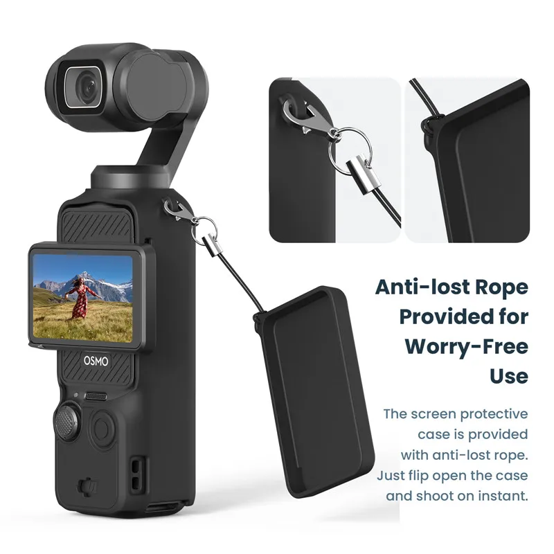 Silicone Cover Set for DJI Osmo Pocket 3 Full Protection Host Lens Screen Protective Cover Case With Anti-lost Rope For Pocket 3