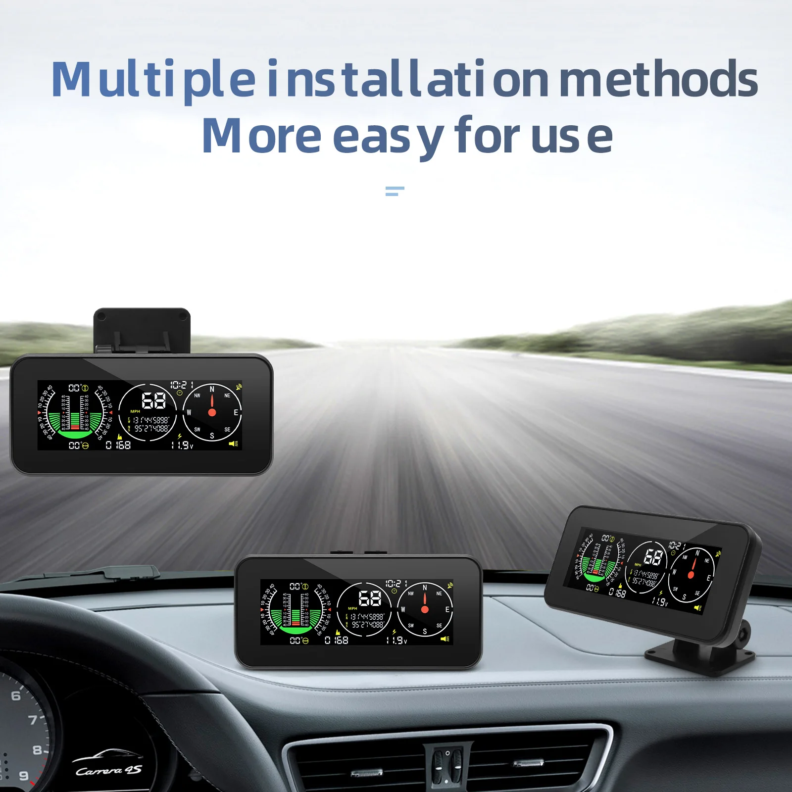 Affichage Tête Haute HUD Voiture GPS + OBDII M96 - Compteur Pente Intelligent Multifonction MPH KM/H