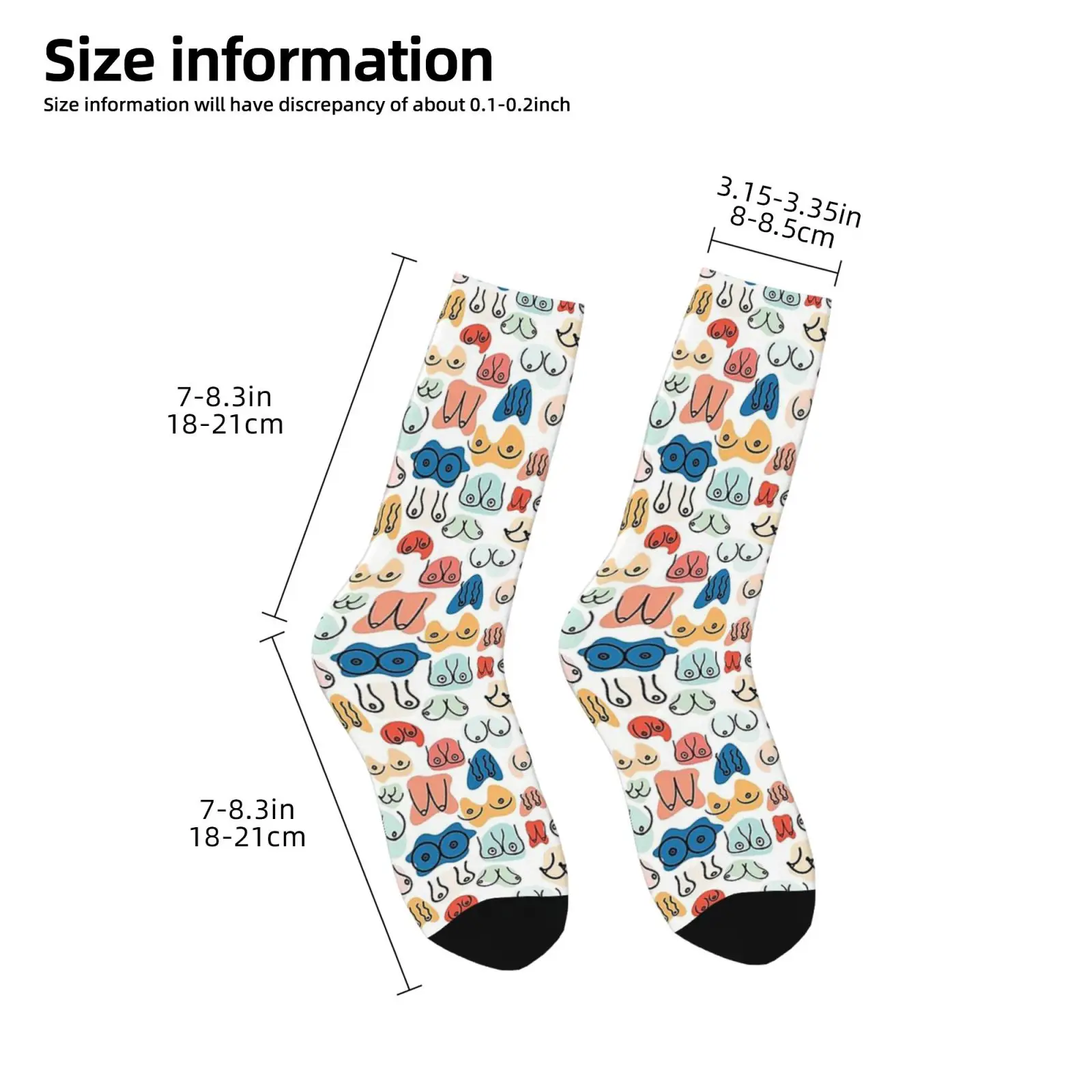 Colorful BOOBS Straight Socks Male Mens Women Autumn Stockings Polyester Harajuku