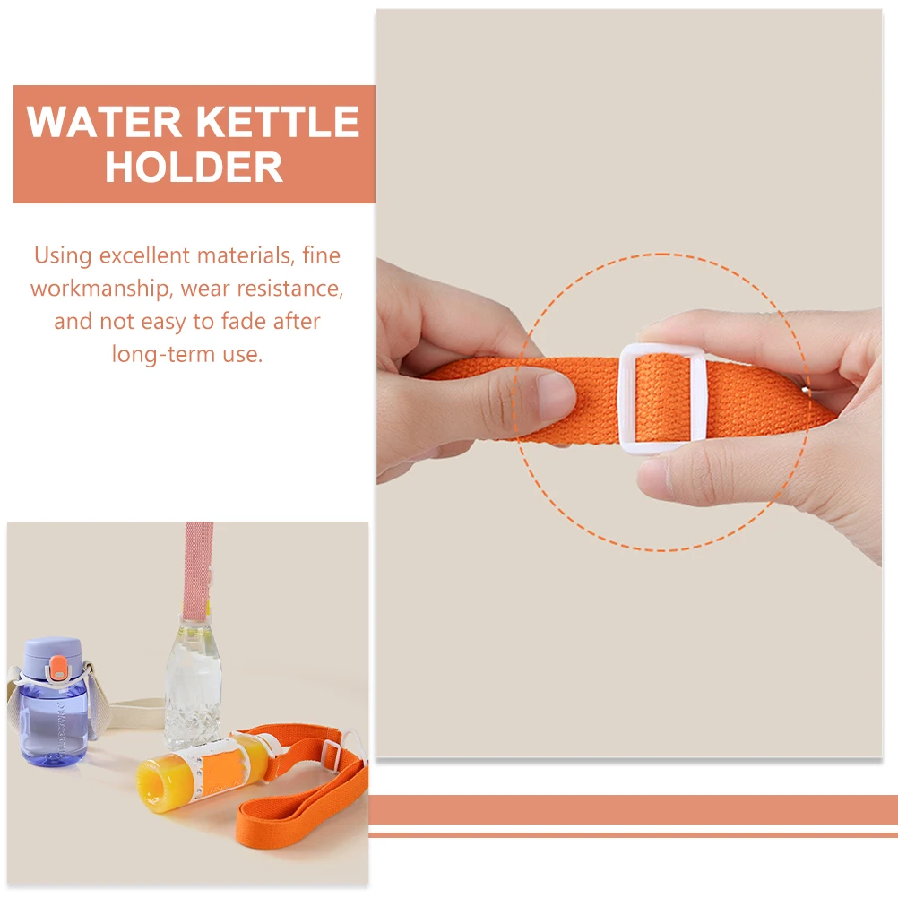 

2pcs Water Bottle Strap Adjustable Holder Durable Lightweight Portable Sling Silicone Bottle Storage Shoulder Sleeve For