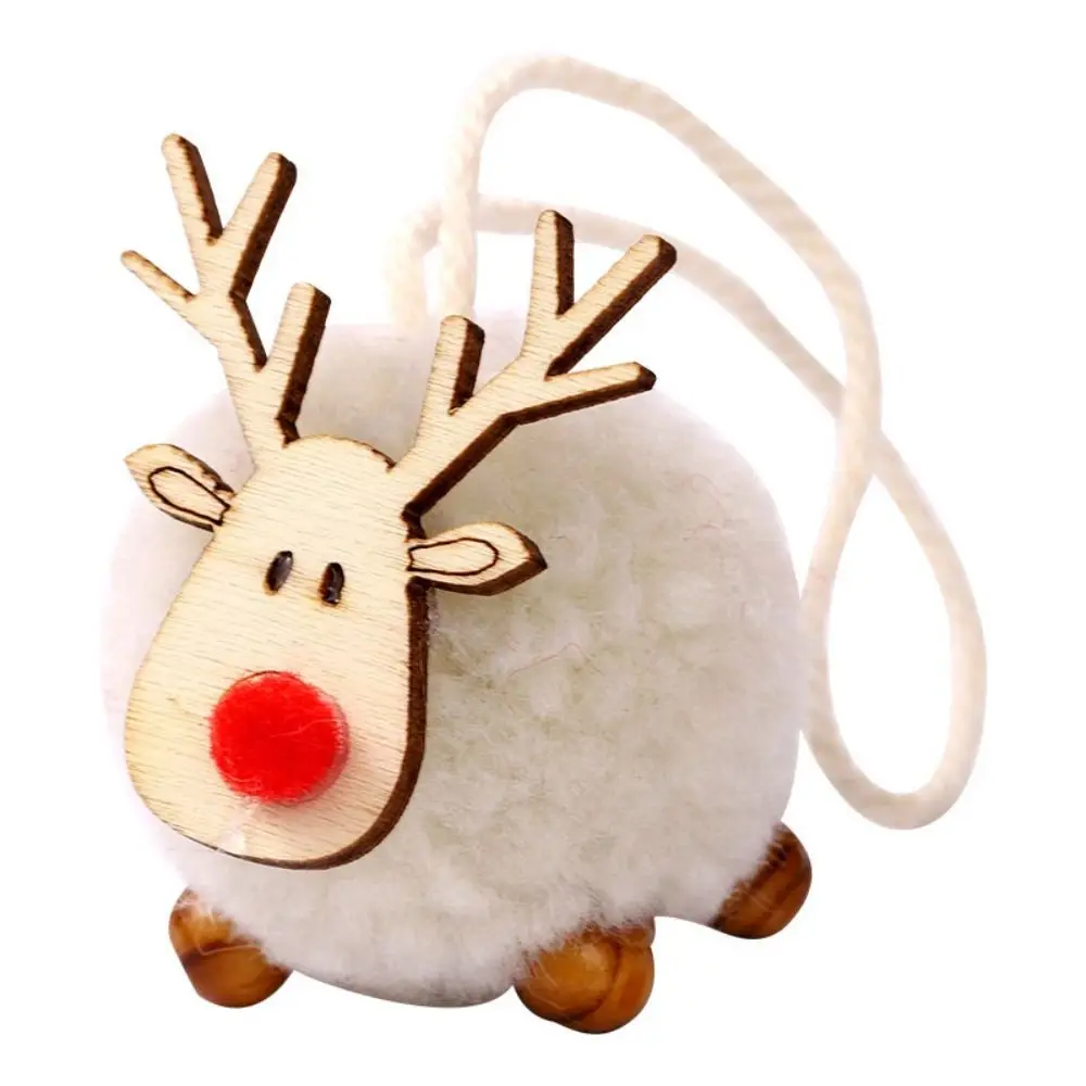 สร้างสรรค์ไม้ Elk เครื่องประดับต้นคริสต์มาส Felt Deer Mini ไม้กวางเครื่องประดับขนสัตว์ Felt Elk แขวนจี้ใหม่ปี