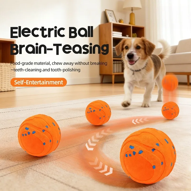 Smart Automatic Interactive Dog Ball Toy Pet  Durable Chew for Puppy Dogs Teeth Cleaning Training Indoor Play Entertainment