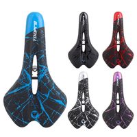 Soft PU Leather Bicycle Saddle Comfortable Gel Filled MTB Seat Shockproof Graffiti Mountain Road Bike Seat