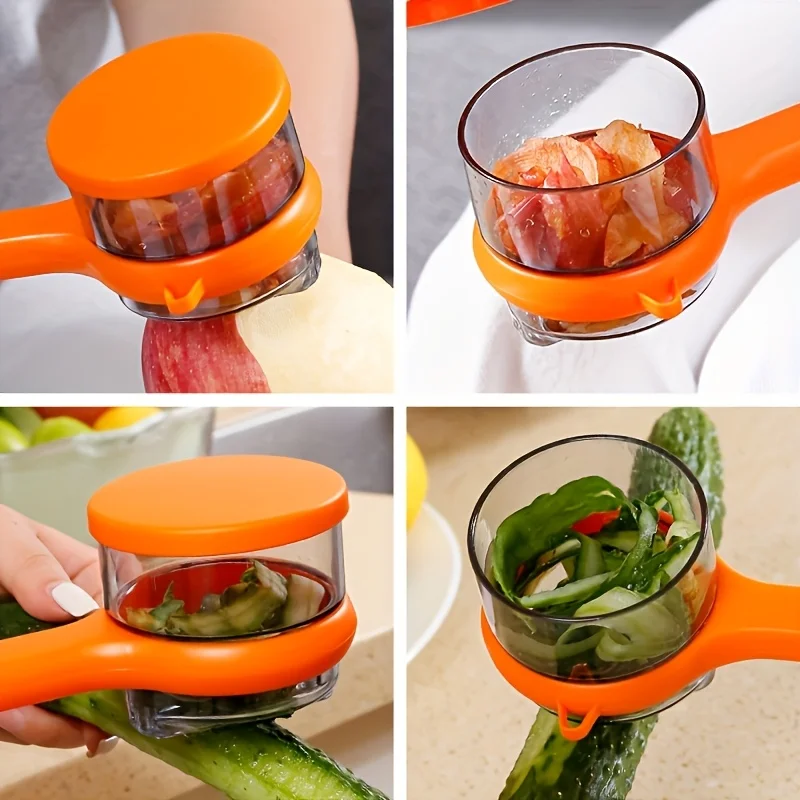 1pc Multifunctional Peeler With Storage Box Manual Apple Peeling Cutter Portable Veggie Potatoes Peelers Kitchen Accessories