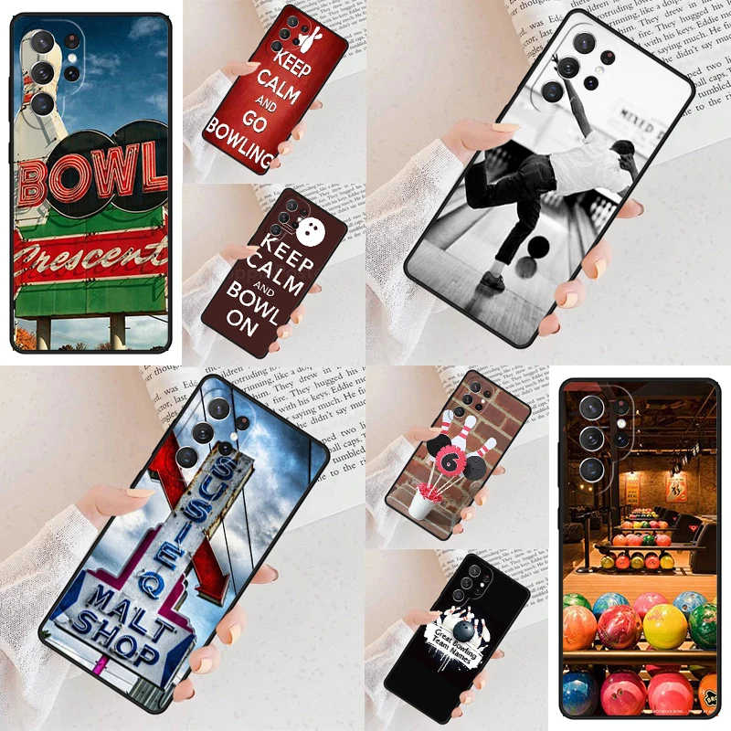 

Чехол для телефона с шариком для боулинга для Samsung Galaxy S24 S25 S23 S22 S21 Note 10 20 Pro S20 Plus FE Ultra lite Cover