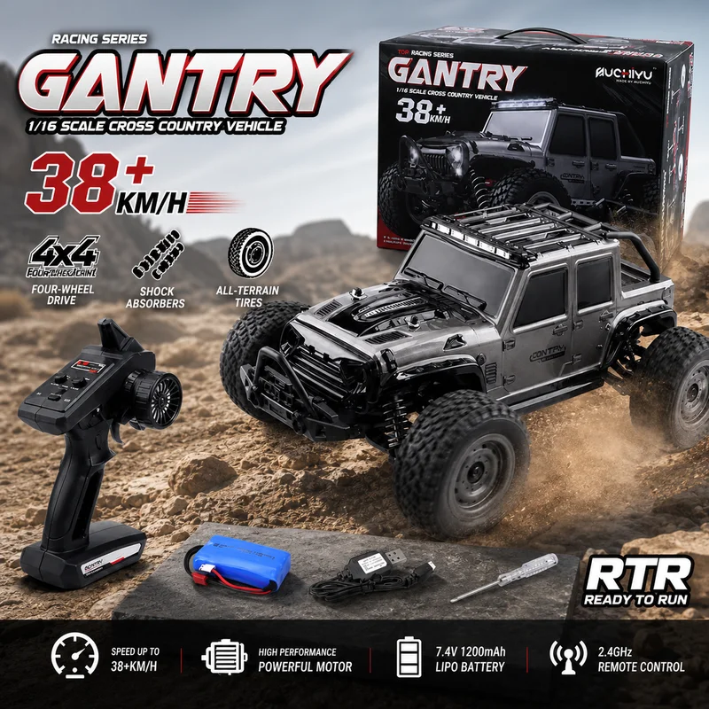 1/16 4x4 4wd Off-Road Brushed Rc Car 38km/H 2.4ghz Remote Control All-Terrain Drift Monster Truck three styles Adult Gift