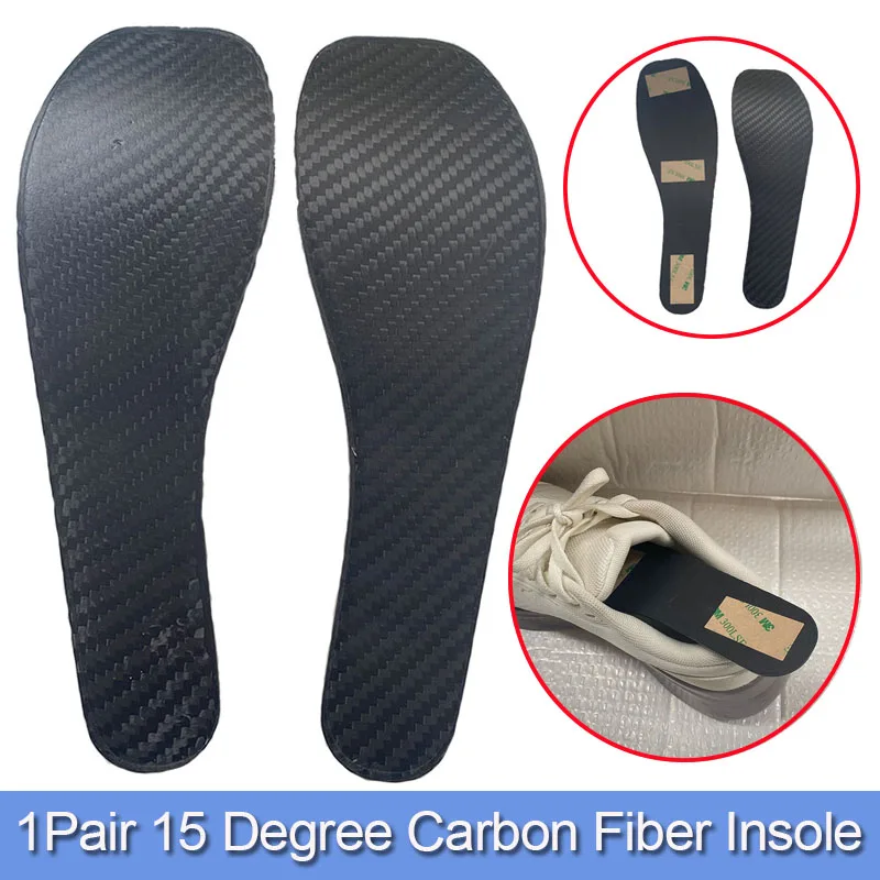 1Pair 15 Degree Carbon Fiber Insole-Full Foot Sole Carbon Plate Insoles-Elastic Carbon Orthopedic Insoles-Carbon Fiber Template