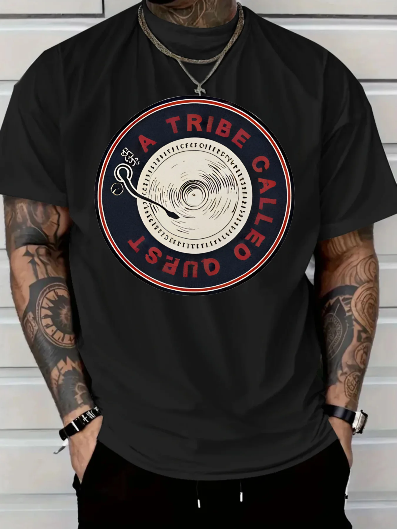 

Мужская футболка из чистого хлопка A Tribe Called Quest, футболка с рисунком виниловой пластины для мужчин, дышащая и комфортная