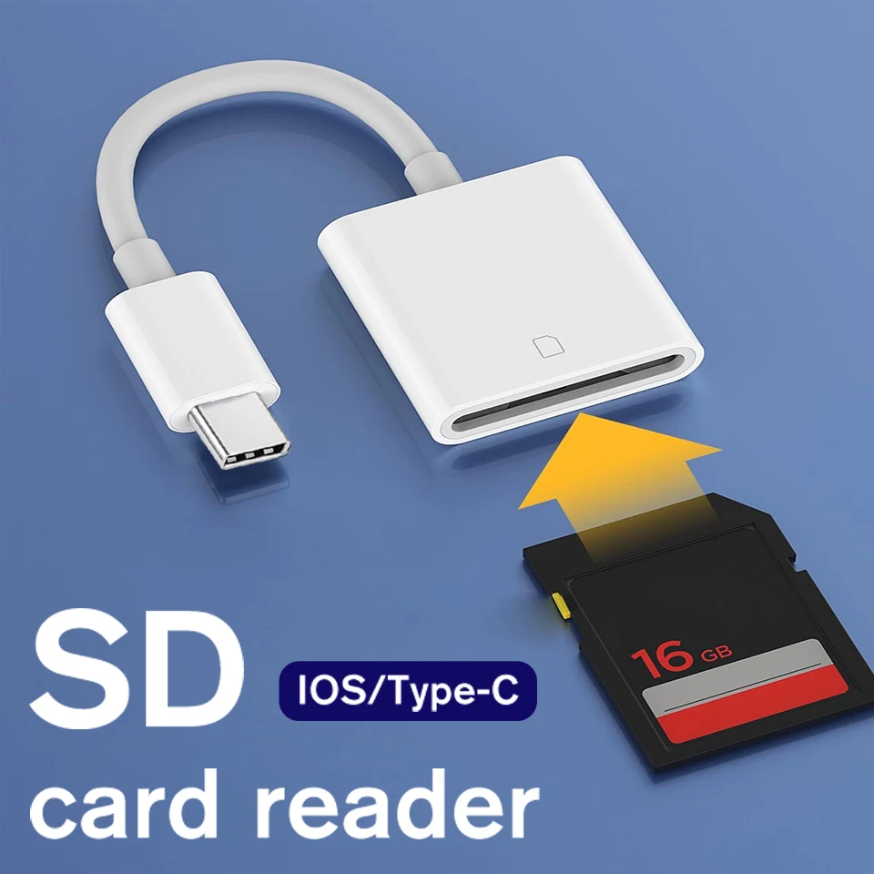 USB C Card Reader SD Memory Converter OTG Writer Adapter For iPhone 17 16 15 for Macbook for Samsung for Xiaomi Laptop