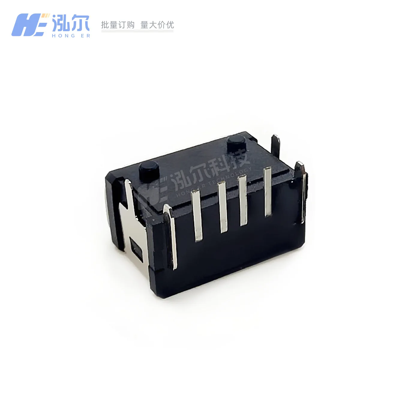 For USB 2.0 femaleAF horizontal 90 degree DIP board 4P with waterproof ring IPX7 grade A female waterproof A port