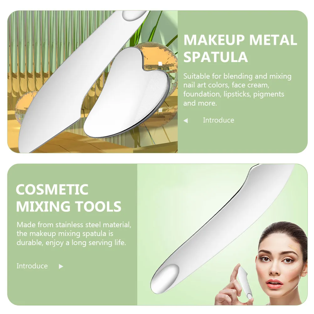 Spatula Stainless Steel Makeup Mixing Spatula Professional Metal Tool for Cosmetics Nail Art Foundation Pigment Mixer view 4