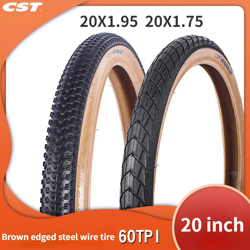 20 inch Bicycle tires 406 20X1.75 20X1.95  Brown Skin edge retro Folding Bike Tyre C1820D C1959 60TPI