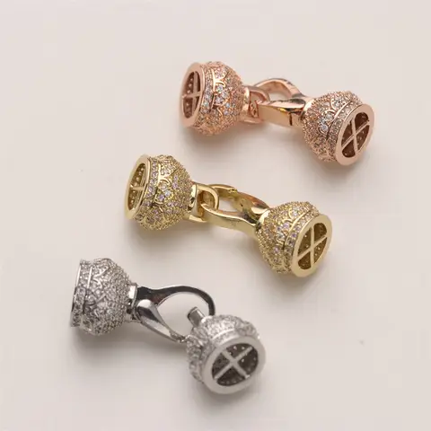 44*15.5mm  gold plated imperial crown connector Clasp cubic zircon Micro Pave necklace pendant Jewelry DIY