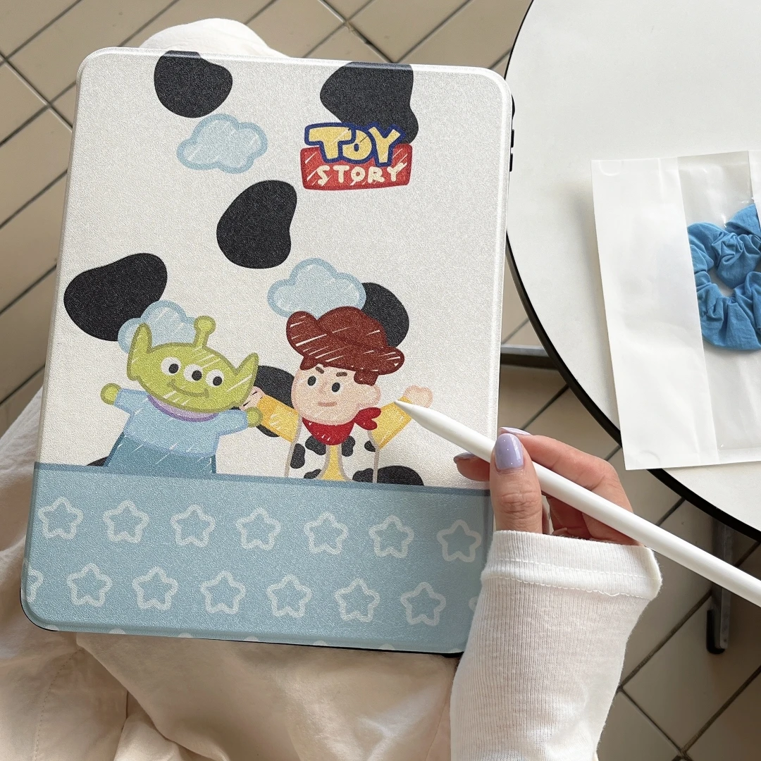 For iPad 10th Gen 2022 12.9 Case with Pencil Holder 360 Rotation Smart Leather Buzz Lightyear Cover iPad 9 8th 7th 10.2 Air 5 4