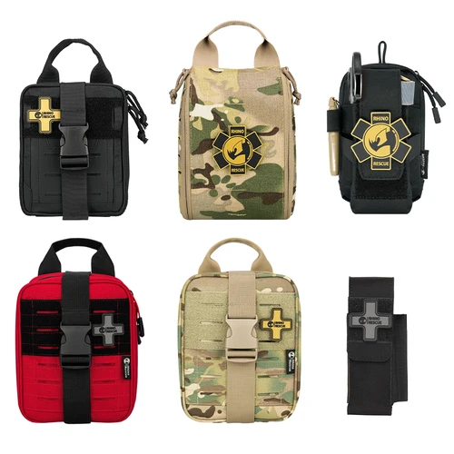 Rhino Rescue IFAK bolsa vacía paquete táctico para acampar senderismo con múltiples bolsillos tácticos equipo al aire libre