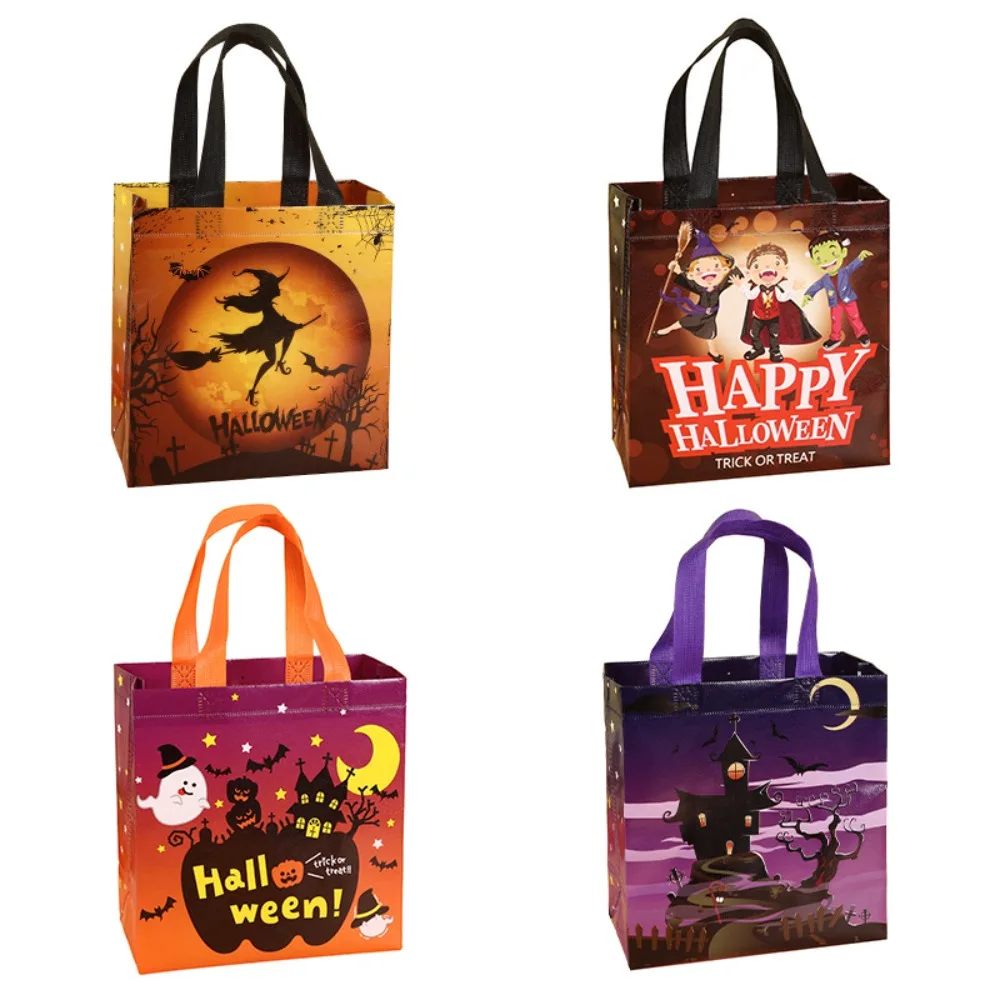 Witch Halloween Non-woven Bag Handbag Pumpkin Halloween Tote Bag Candy Bag Storage Organizer Halloween Gift Bag Trick or Treat