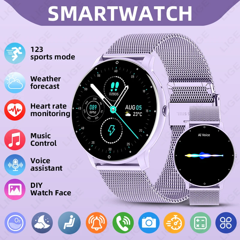 

Многофункциональные смарт-часы 2026: спортивный фитнес-трекер, новый настраиваемый циферблат, водонепроницаемость IP68, Bluetooth-звонки, смарт-часы для мужчин и женщин