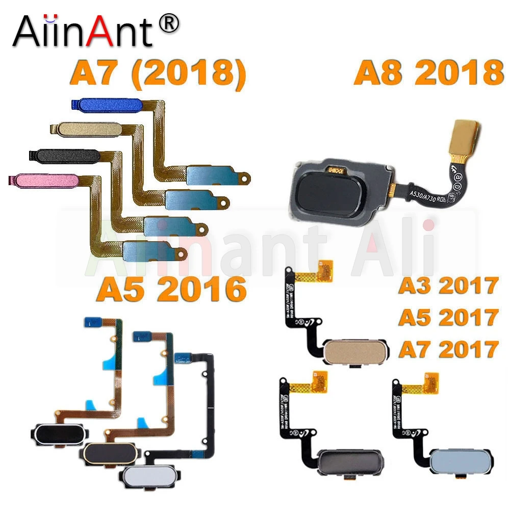 AiinAnt Кнопка возврата домой ID КЛЮЧ отпечатков пальцев сенсор гибкий кабель для Samsung Galaxy A3 A5 A7 A8 A510 A520 A710 A750 2016 2017 2018