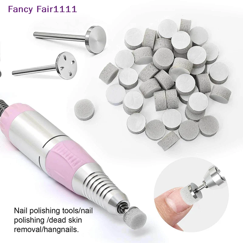 

New 50pcs 10 Mm Self-Adhesive Replaceable Sponge Buffing Pads Stainless Steel Disk For Pedicure Polish Accessories